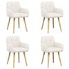 vidaXL Dining Chairs 4 pcs Boucl&eacute; Cream 59 x 56.5 x 85 cm