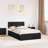 vidaXL Bed Frame with Drawer Black 120 x 200 cm Engineered Wood