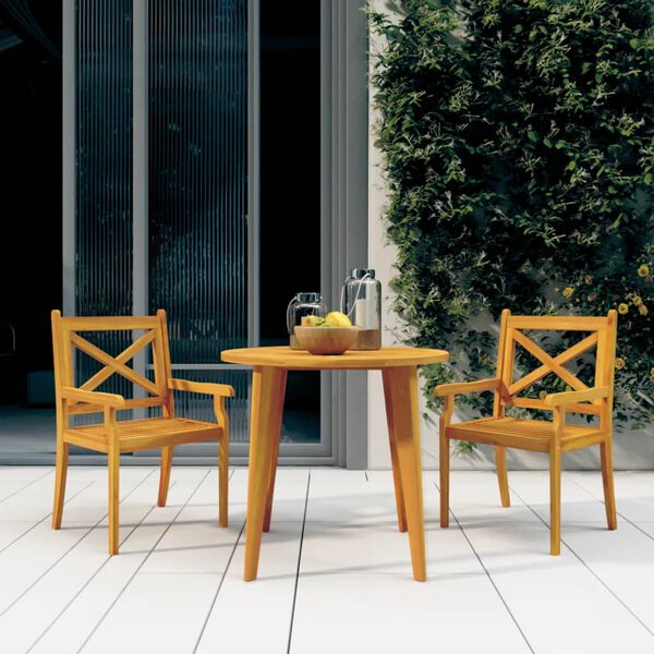 vidaXL Outdoor Dining Chairs 2 pcs Solid Wood Acacia