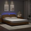 vidaXL Bed Frame with LED without Mattress "Zadar" Cappuccino 160x200 cm