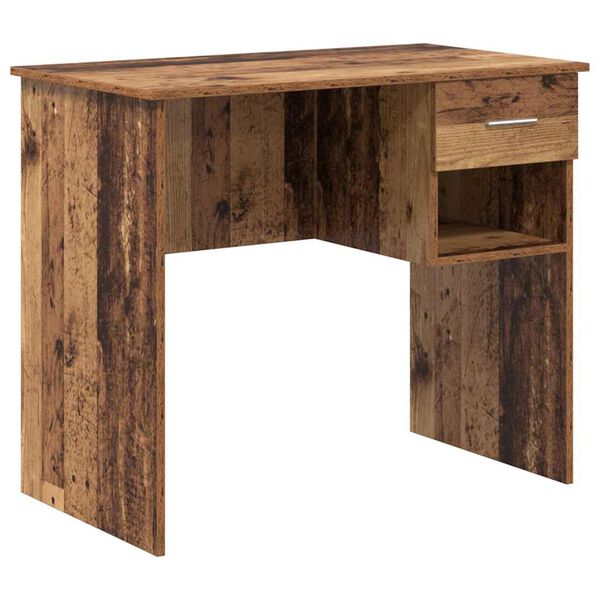 vidaXL Desk with Drawer Old Wood 90 x 49 x 75 cm Engineered Wood