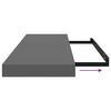 vidaXL Floating Wall Shelf High Gloss Grey 80x23.5x3.8 cm MDF