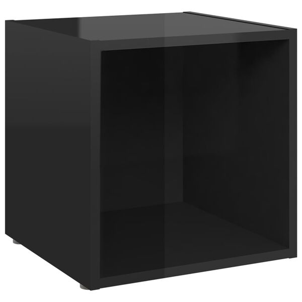 vidaXL 5 Piece TV Cabinet Set High Gloss Black Engineered Wood