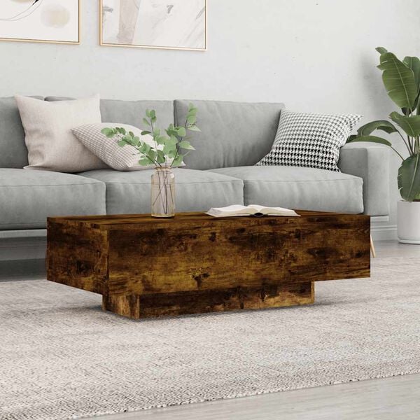 vidaXL Coffee Table Smoked Oak 100x49.5x31 cm Engineered Wood
