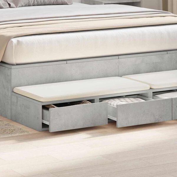 vidaXL Bed Drawers Concrete Grey 140 x 36.5 x 16.5 cm Engineered Wood