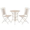 vidaXL 3 Piece Bistro Set Steel White