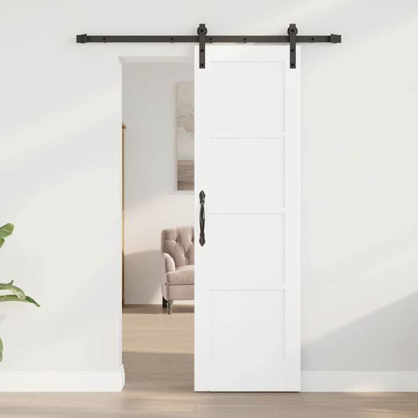 vidaXL Sliding Door White 61 x 198.5 cm Solid Pine Wood