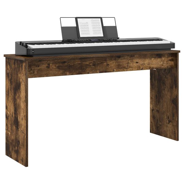 vidaXL Keyboard Stand Smoked Oak 120 x 32 x 64 cm Engineered Wood