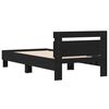 vidaXL Bed Frame Black Oak 193 x 95 x 88 cm Solid Oak Wood