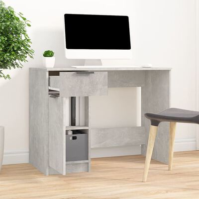 vidaXL Desk Concrete Grey 100x50x75 cm Engineered Wood