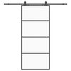 vidaXL Sliding Door with Hardware Set Black 90x205 cm ESG Glass