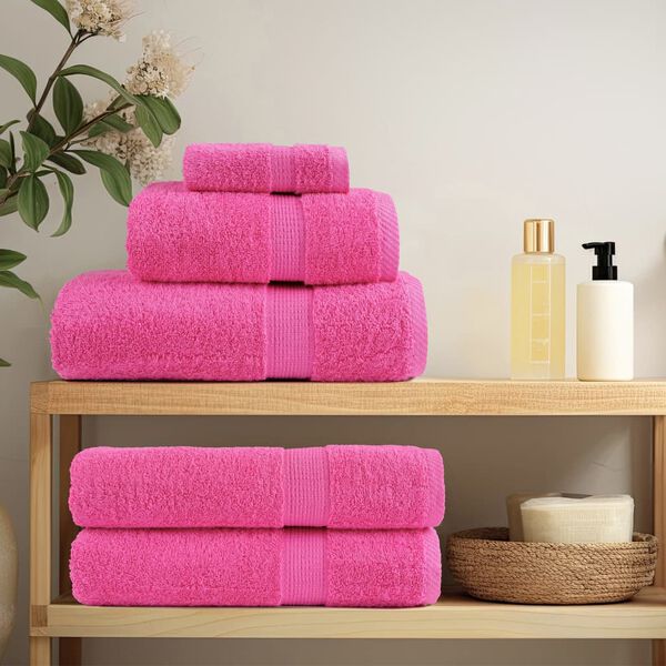 vidaXL Premium Bath Towels "SOLUND" 2 pcs Pink 100x150 cm 600 gsm