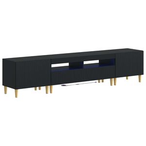 vidaXL 5 Piece LED TV Cabinet ARNHEM Black Engineered Wood