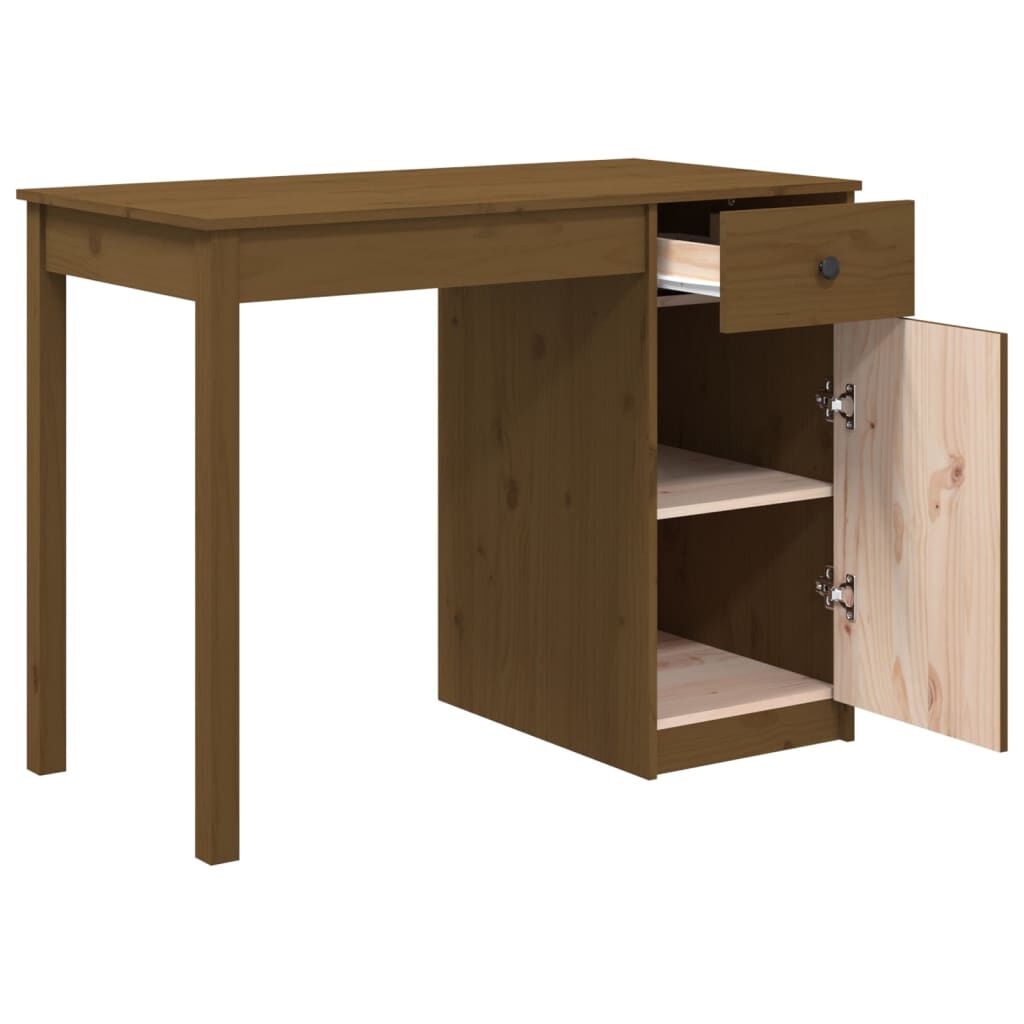 Honey wood desk discount
