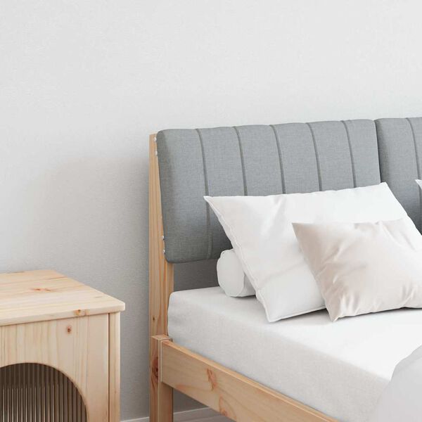 vidaXL Upholstered Headboard Light Grey 120 cm Solid Pine Wood