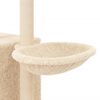 vidaXL Cat Tree with Sisal Scratching Posts Cream 145 cm
