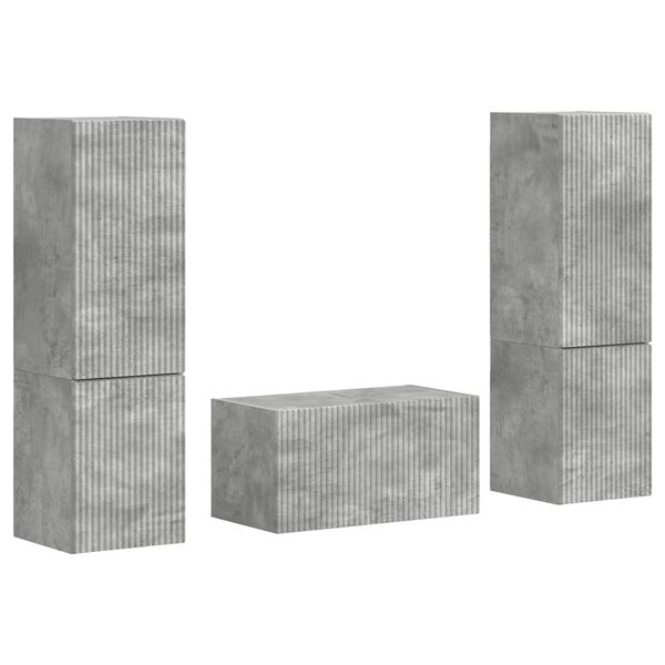 vidaXL TV Cabinet Set 5 pcs Concrete Grey Engineered Wood