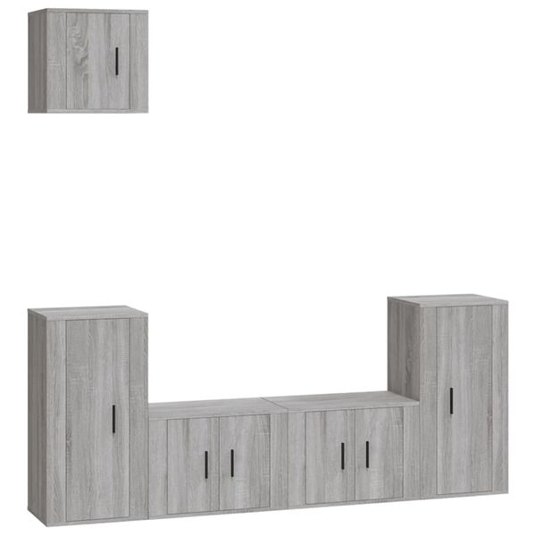 vidaXL 5 Piece TV Cabinet Set Grey Sonoma Engineered Wood