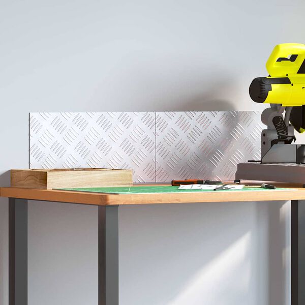 vidaXL Stair Tread Rectangular 2 pcs Silver 40 x 20 cm Aluminium