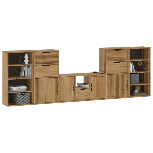vidaXL 5 Piece TV Units with Storage ODDA Solid Wood Pine