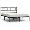 vidaXL Metal Bed Frame without Mattress with Headboard Black 150x200cm