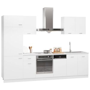 vidaXL 7 Piece Kitchen Cabinet Set Lyon" White Engineered Wood
