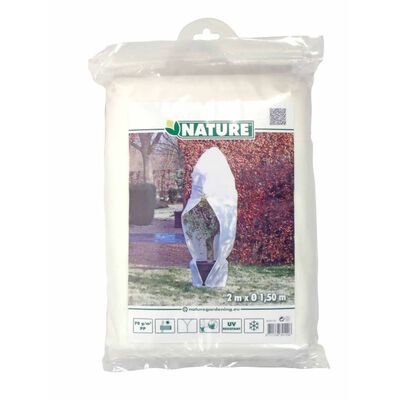 Nature Winter Fleece Cover with Zip 70 g/sqm White 1.5x1.5x2 m