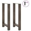 vidaXL Bar Table Legs Natural Steel 2 pcs 40x(90-91) cm Steel