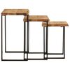 vidaXL Nesting Tables 3 pcs with Live Edge Solid Wood Acacia