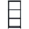 vidaXL Storage Shelf 4-Tier Black 183x30.5x130 cm Plastic