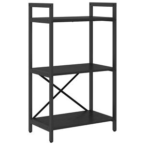 vidaXL Bookshelf 3-Tier 56 x 34 x 96 cm Engineered Wood Black Oak