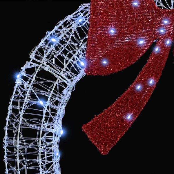 vidaXL Wreath with 60 LEDs Cold white 76 x 8.5 x 76 cm Acrylic