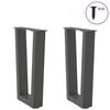 vidaXL Coffee Table Legs V-Shape 2 pcs Anthracite 28x(42-43.3) cm Steel