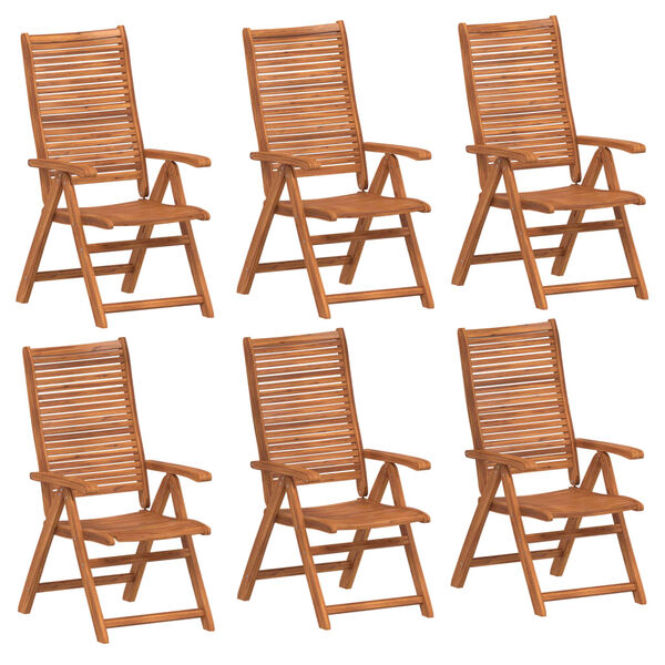 vidaXL Reclining Garden Chairs 6 pcs 56x72x107 cm Solid Wood Acacia