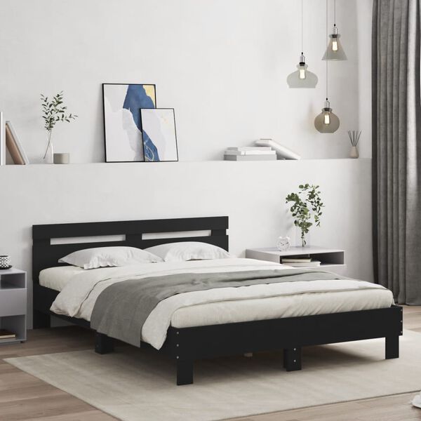 vidaXL Bed Frame without Mattress Black 140x200 cm