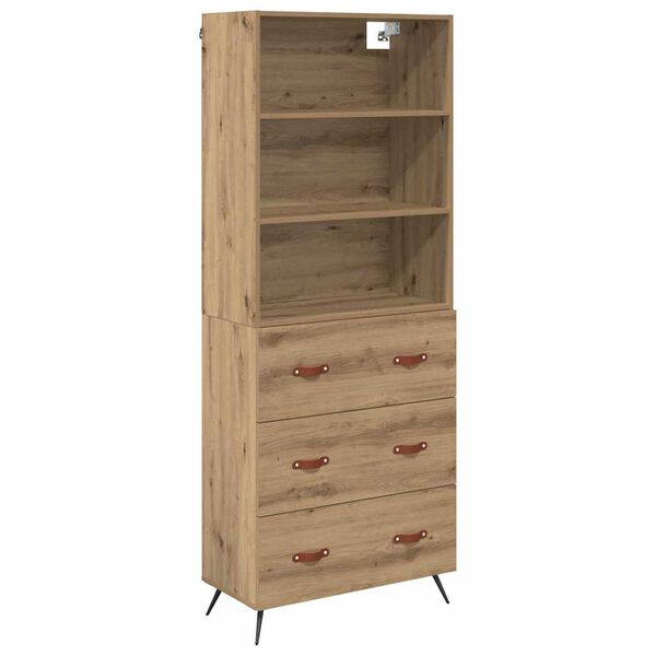 vidaXL Highboard Artisan Oak 69.5 x 34 x 180 cm Engineered Wood