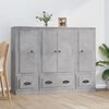 vidaXL Highboards 3 pcs Concrete Grey Engineered Wood
