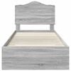 vidaXL Bed Frame with Drawer Grey Sonoma 100 x 200 cm Engineered Wood