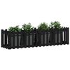 vidaXL Garden Raised Bed with Fence Design Black 200x50x50 cm Solid Wood Pine