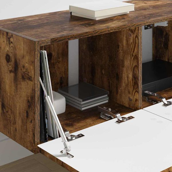 vidaXL TV Wall Cabinet Smoked Oak 78.5 x 31 x 29.5 cm Engineered Wood