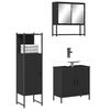 vidaXL 3 Piece Bathroom Furniture Set Black Engineered Wood