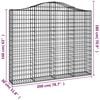 vidaXL Arched Gabion Baskets 11 pcs 200x30x160/180 cm Galvanised Iron