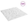 vidaXL Wall Panels 24 pcs White 50x50 cm XPS 6 m&sup2; Amethyst