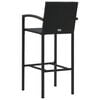 vidaXL 7 Piece Outdoor Bar Set with Armrest Poly Rattan Black