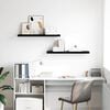 vidaXL Floating Wall Shelves 2 pcs High Gloss Black 90x23.5x3.8 cm MDF