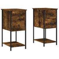 vidaXL Bedside Cabinets 2 pcs Smoked Oak 32x42x70 cm Engineered Wood