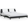 vidaXL Bed Frame with LED without Mattress "Zadar" Black and White 180x200 cm