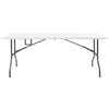 vidaXL Folding Garden Table with 2 Benches 180 cm Steel and HDPE White