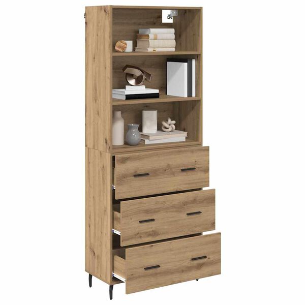 vidaXL Highboard with Drawer Artisan Oak 69.5 x 34 x 180 cm