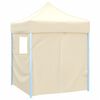 vidaXL Professional Folding Party Tent with 4 Sidewalls 2x2 m Steel Cream